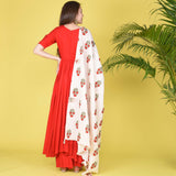 Red Plain Tassels Dupatta