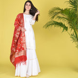 White Sharara With Bandhani