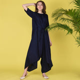 Blue Tie DropCrotch Jumpsuit