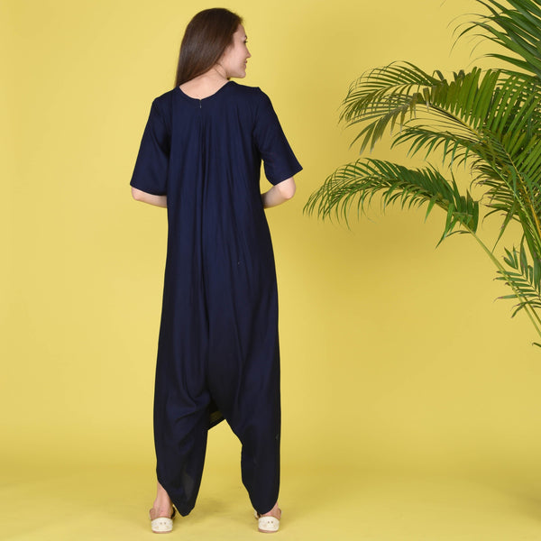 Blue Tie DropCrotch Jumpsuit