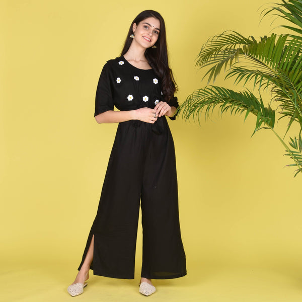 Sunflower Motif Jumpsuit
