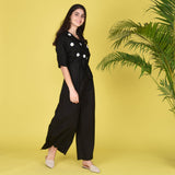 Sunflower Motif Jumpsuit