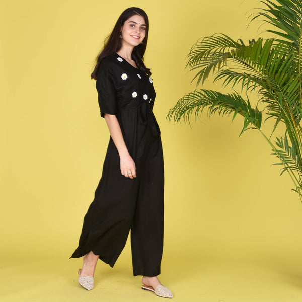 Sunflower Motif Jumpsuit