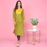 Yellow & Green Kurta
