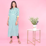 Bella Aqua Cotton Kurta