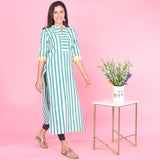 Bella Aqua Cotton Kurta