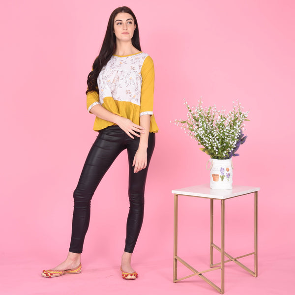 Silky Yellow Cotton Top