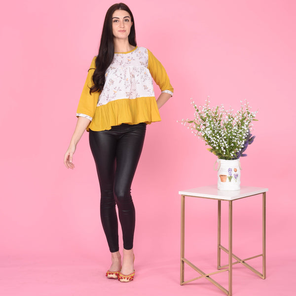 Silky Yellow Cotton Top