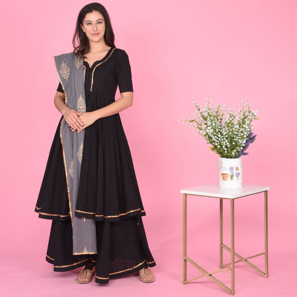 Black Grey Bijiya Suit