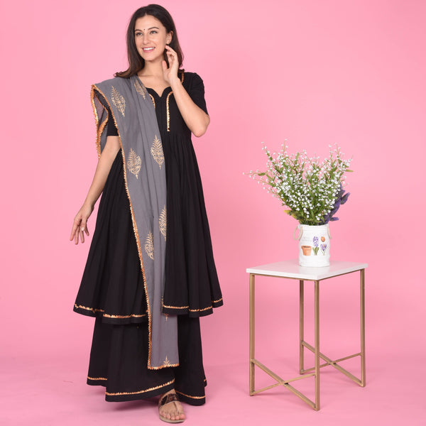 Black Grey Bijiya Suit