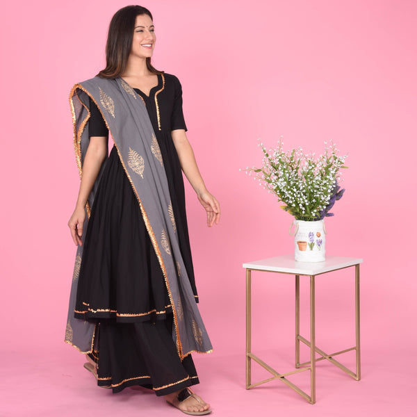 Black Grey Bijiya Suit