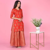 Red Stripes Kurta Set