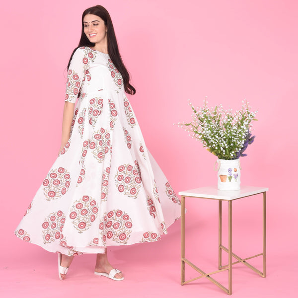 Large Floral Butta Dress