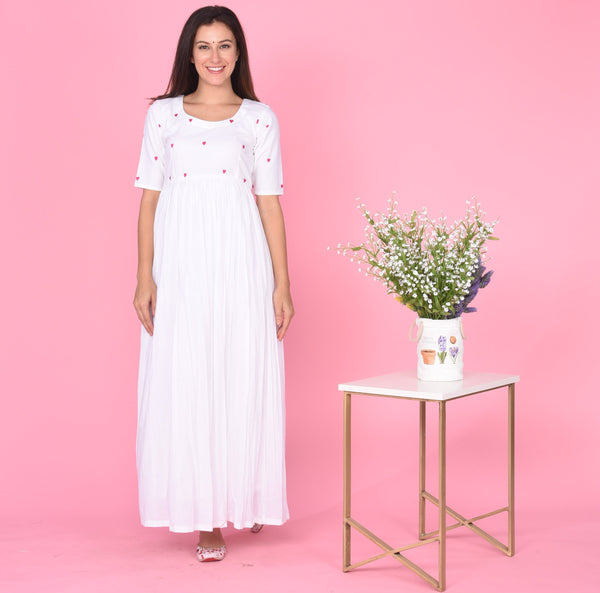Pink Heart Motif Maxi