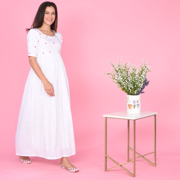 Pink Heart Motif Maxi