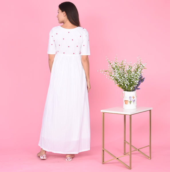 Pink Heart Motif Maxi