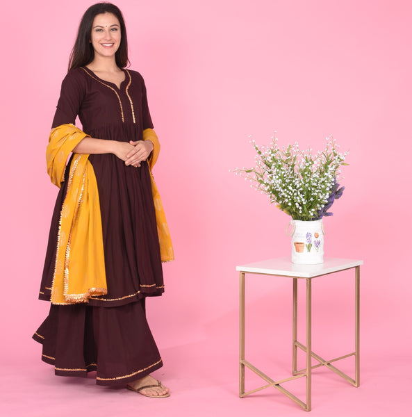 Plain Brown Suit Set