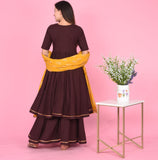 Plain Brown Suit Set