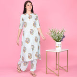 Peacock Print Kurta Set