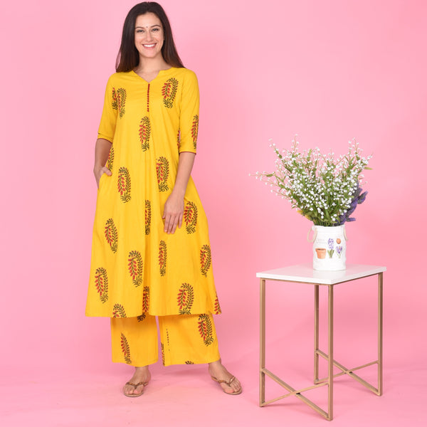 Leaf Butta Kurta Set