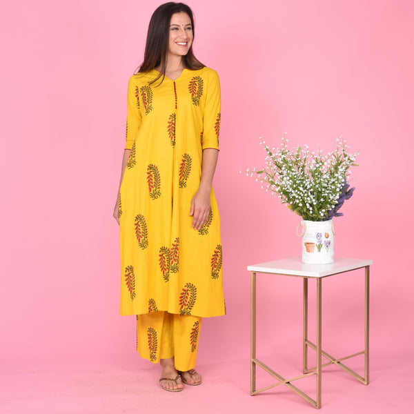 Leaf Butta Kurta Set