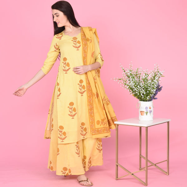 Mustard Shades Kurta Set