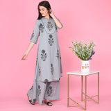 Blue Grey Kurta Set