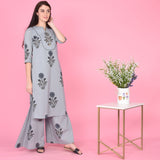 Blue Grey Kurta Set