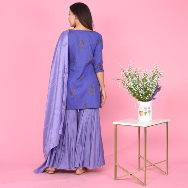 Velvet Night Sharara Set