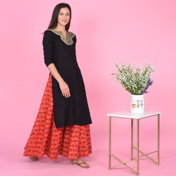 Damini Red Black Suit