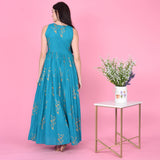 Golden Bird Print Dress