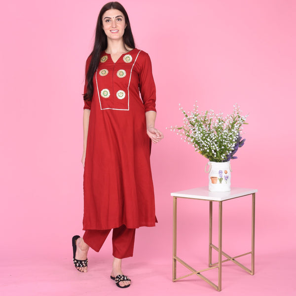 Sindoor Rayon Kurta Set