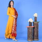 Mustard Suit & Bandhani Duppata