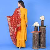 Mustard Suit & Bandhani Duppata