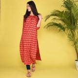 Red Crepe Kurta