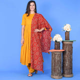 Tan Bandhani Suit Set