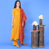 Tan Bandhani Suit Set