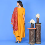 Tan Bandhani Suit Set