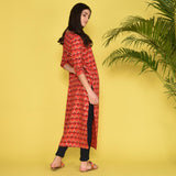 Red Crepe Kurta