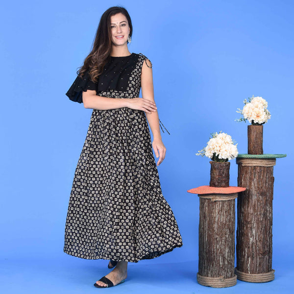Flap Shoulder Dress