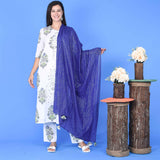 White Suit Shimmer Dupatta