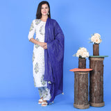White Suit Shimmer Dupatta