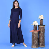 Plain Rayon Dress Blue