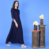 Plain Rayon Dress Blue