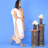 White Orange Suit Set