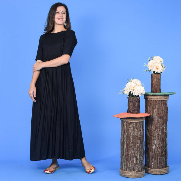 Black Dress Multicoloured Tassels