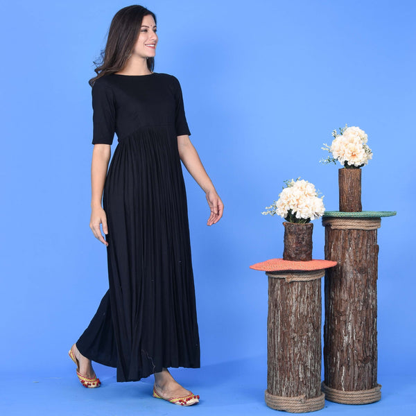 Black Dress Multicoloured Tassels