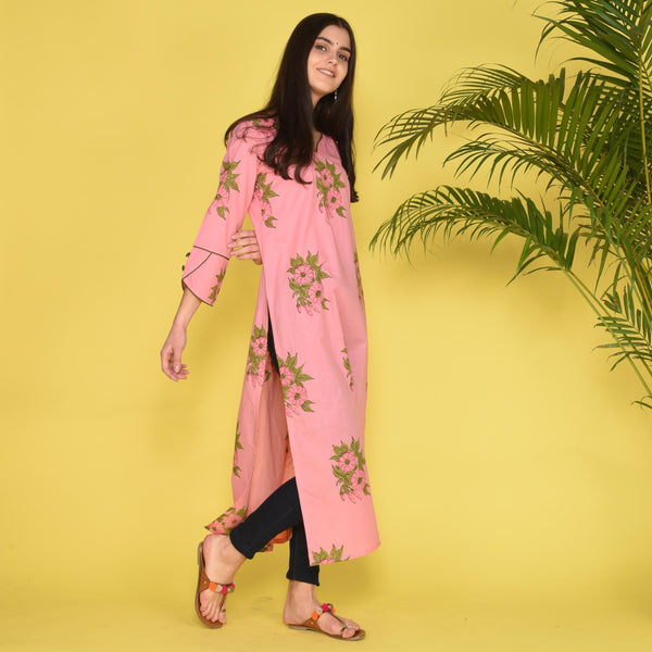 Kurta In Rose Cotton