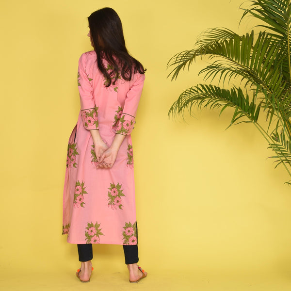 Kurta In Rose Cotton