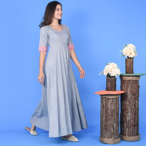 Grey Button Dress
